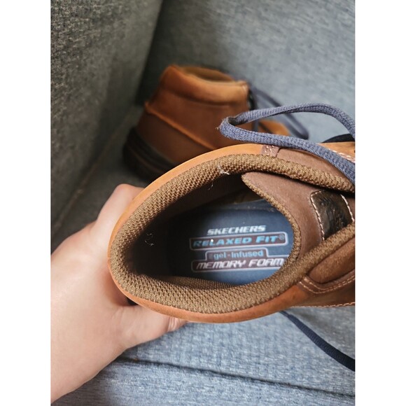 Skechers Men's Relaxed Fit Respected Boswell Brown Leather Boots Size 9.5 - Picture 5 of 11